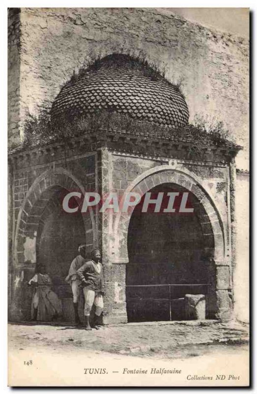 Tunisia Tunis Old Postcard Fountain Halfawiyyne