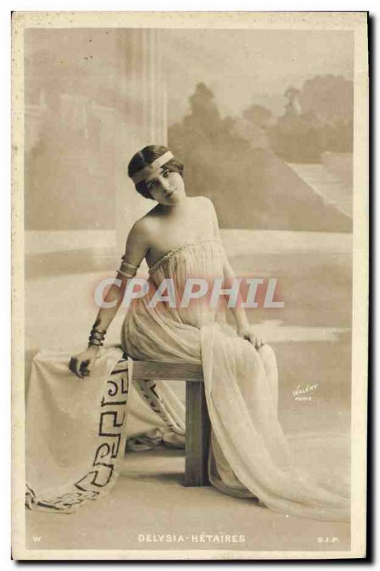 Postcard Old Woman Theater Delysia hetairai