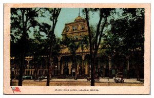 1907 Grand Union Hotel, Street Scene, Saratoga Springs, NY Postcard