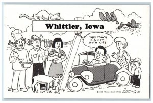 c1950's This Town Is A Hit With Us Whittier Iowa Correspondence Vintage Postcard