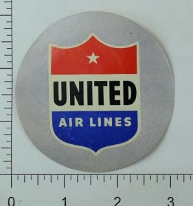 1940's-50's United Airlines Luggage Label Original E18