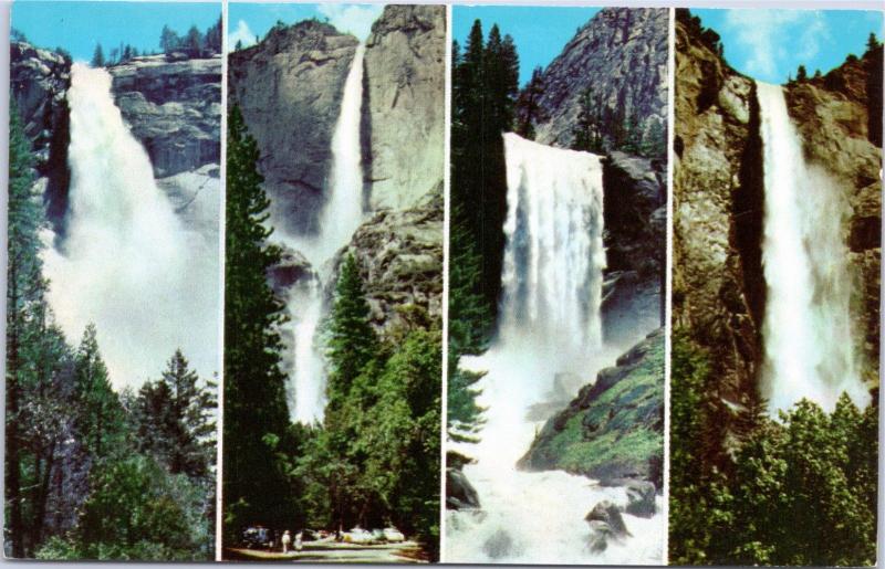 Yosemite Four Falls multiview - Nevada, Yosemite, Vernal, Bridal Veil