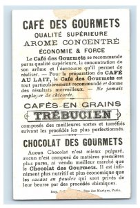 1880s French Gourmet Chocolates Trebucien Two Gentlemen Talking F155