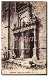 Chaource Old Postcard Outside of & # 39eglise South Gate