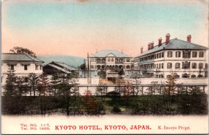 Japan Kyoto Hotel Kyoto Japan Hand Tinted Postcard 09.59