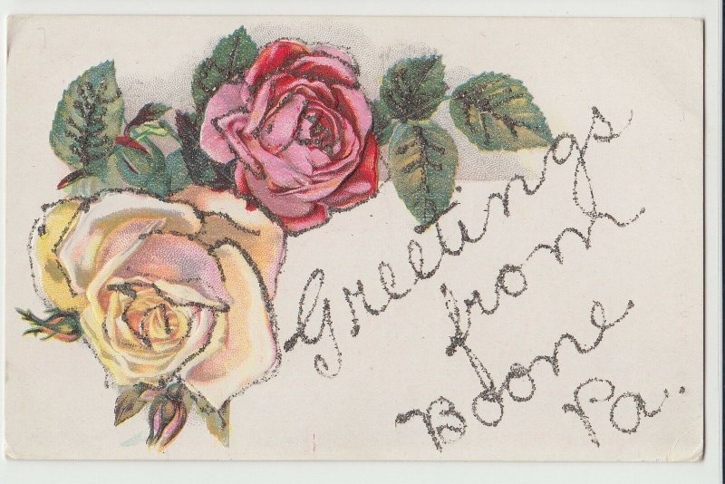 1908 BOONE Pennsylvania Pa Postcard GREETINGS FROM 