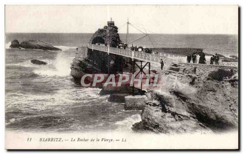 Old Postcard Biarritz Le Rocher de la Vierge