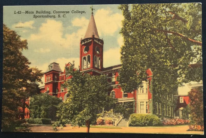 Postcard Used Converse College Spartenburg SC LB