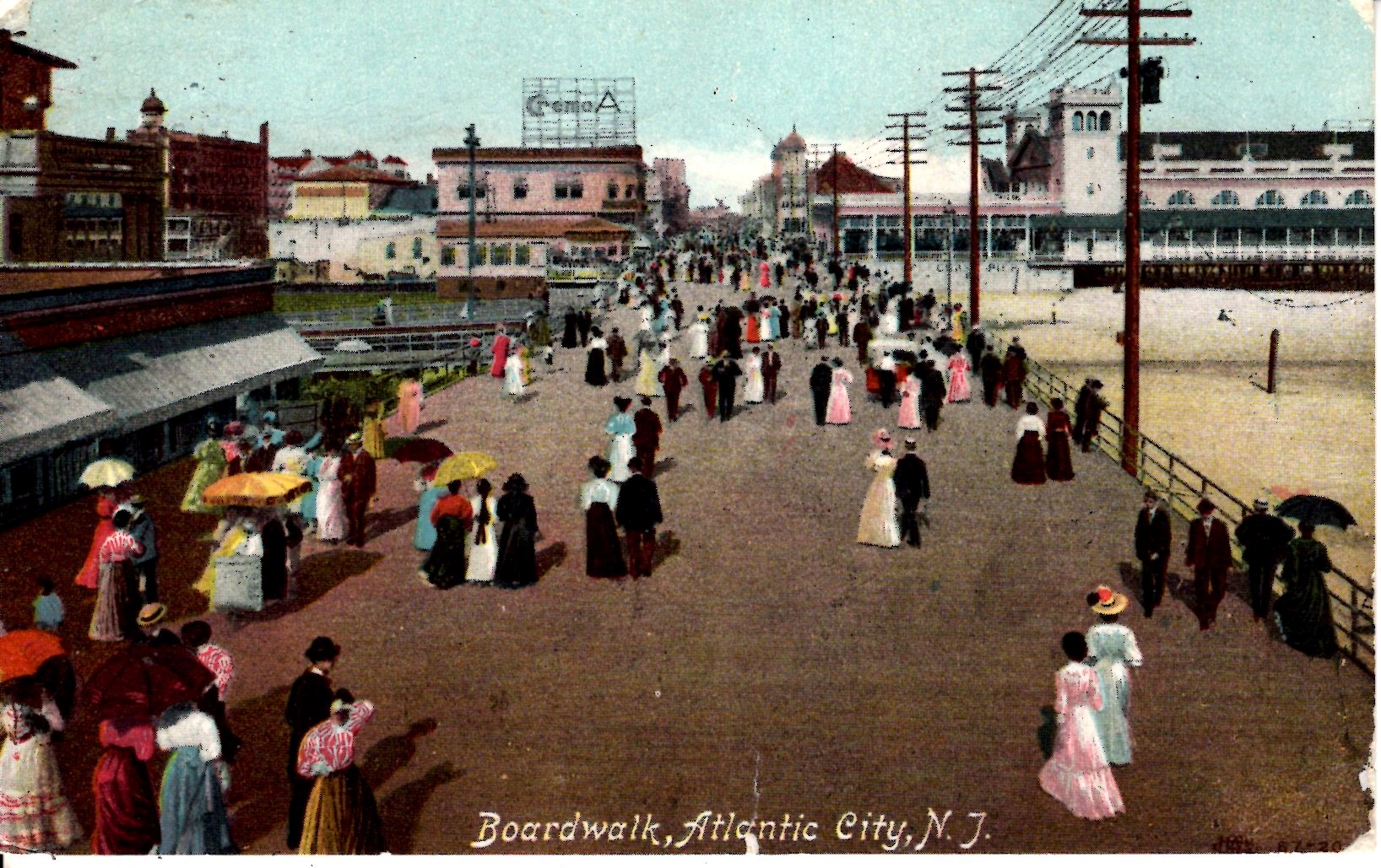 Atlantic City, New Jersey - Walking on the Boardwalk - in 1909 | United ...