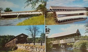 Postcard NH Covered Bridges - Mr. Orne  Conway Saco Groveton River Road