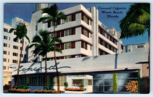 MIAMI BEACH, FL ~ Art Deco CONCORD CAFETERIA c1940s Linen Roadside Postcard