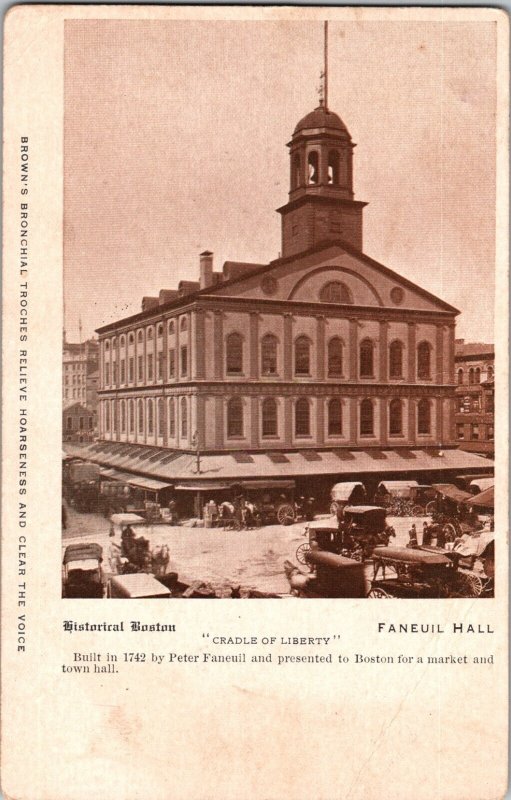 Faneuil Hall Boston MA Vintage Postcard JZ7