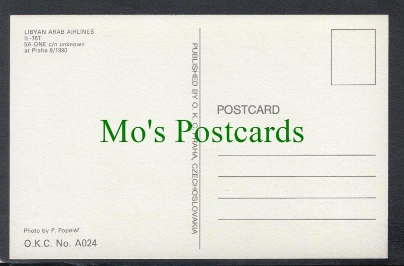 Aviation Postcard - Libyan Arab Airlines Aeroplane SW4174
