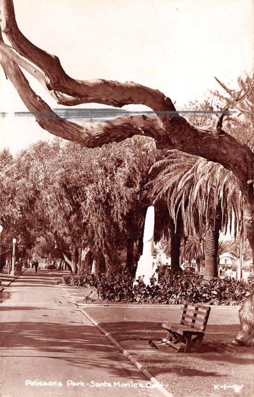 Santa Monica California~Palisades Park~Real Photo Postcard 1940s RPPC As IS