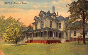 Denison Texas Elks Club, Color Lithograph Vintage Postcard U10106