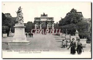 Paris Old Postcard When even Mercia Carousel Tuileries