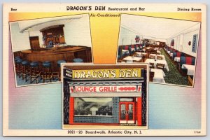 Dragon's Den Restaurant Bar Dining Room Lounge Grill Atlantic City NJ Postcard