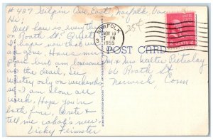 1955 U.S. Navy YMCA Exterior Building Norfolk Virginia Vintage Antique Postcard
