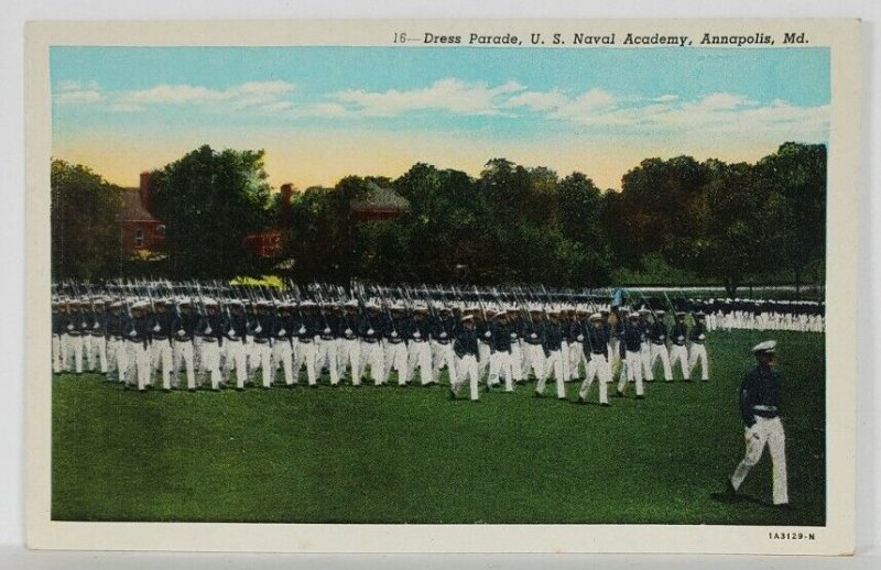 Annapolis MD Dress Parade U.S. Naval Academy to Daytona Beach FL Postcard S1