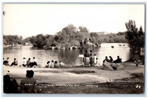 Chapultepec Mexico Postcard Boat in Lake Presidential Castle c1940's RPPC Photo