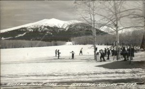 Flagstaff AZ Skiing Snow Bowl 1944 Used Real Photo Postcard