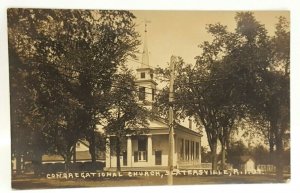 1939 RPPC Real Photo Congregational Church Slatersville RI Vintage Postcard A30