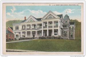 L A Emery Residence Bradford Pennsylvania 1922 postcard