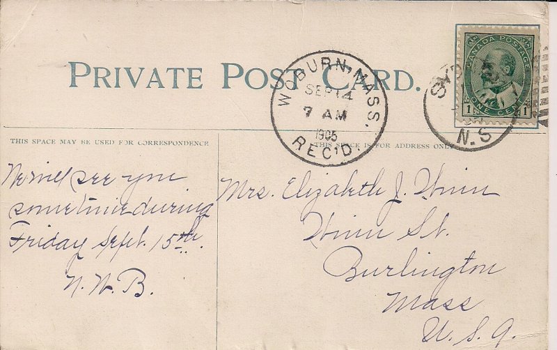 CANADA, Louisburg CB NS, Bomb Shelter Fort Monument, 1905 Postmark Cape Breton