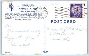 CLINTON TOWNSHIP, MI Michigan ~ Roadside MAZUR'S CORRAL Restaurant 1960 Postcard