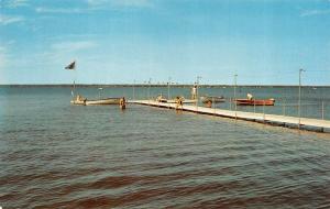 PRUDENVILLE, MI Michigan  NEW COMMUNITY DOCK~Houghton Lake  BOATS  1957 Postcard