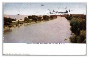 Lagoon From High Bridge Lincoln Park Chicago IL DB Postcard Y9