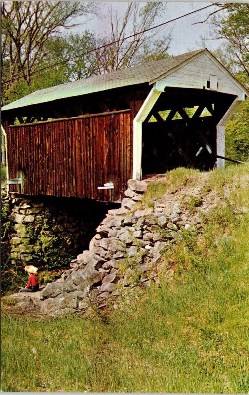 Drewsville Langdon Great Brook Covered Bridge NH New Hampshire VTG Postcard UNP 