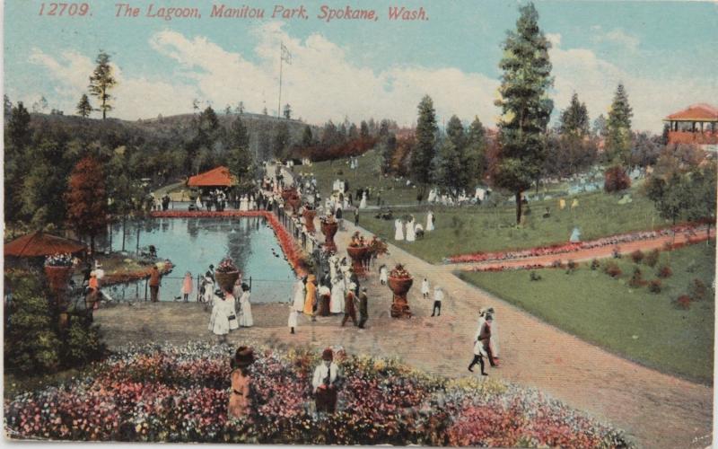 The Lagoon Manitou Park Spokane Washington WA Postcard D33 