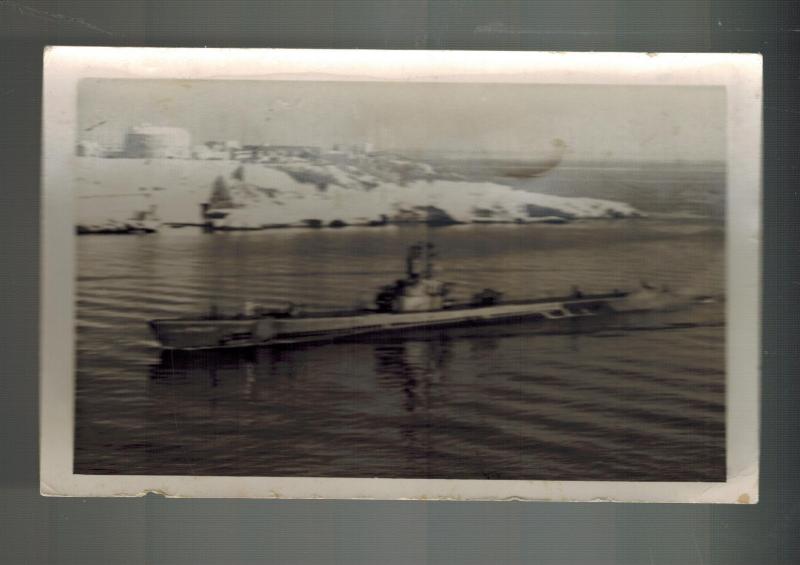 Mint WW 2 Germany RPPC Postcard U Boat 404 Submarine Entering Port