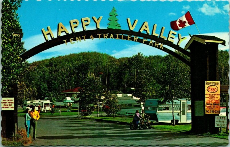 Vtg Chrome Postcard Calgary Alberta Canada Happy Valley Tent & Trailer Park