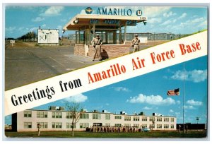 Amarillo Texas TX Postcard Greetings From Amarillo Air Force Base c1960s Vintage