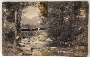 A Mountain Log Bridge Delaware Water Gap Pa to Harrisburg Postcard F8