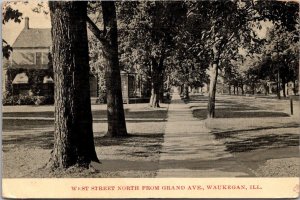 Illinois Waukegan WEst Street North From Grand Avenue 1910