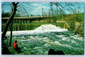 1960 Boonton New Jersey Vintage Postcard Falls Lake Morris County Rockaway River