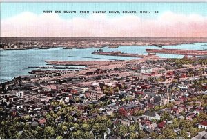 Postcard AERIAL VIEW SCENE Duluth Minnesota MN AJ4788