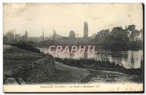 Old Postcard The Seine Gargenville Rangiport