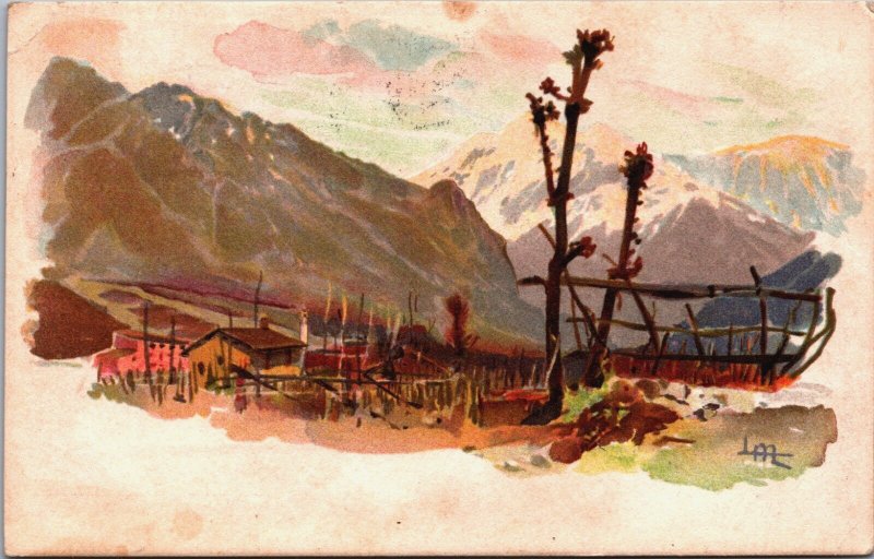 Switzerland Pontresina View Vintage Postcard C176