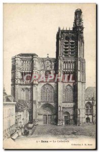 Old Postcard Sens La Cathedrale