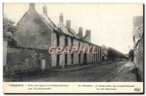 Old Postcard Verberie A Street After Bombing Army