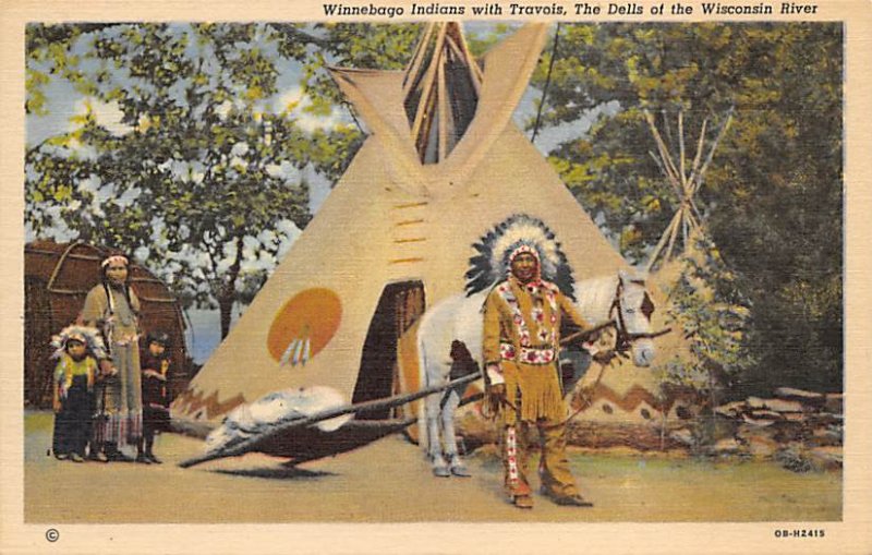 Winnebago Indians With Travois The Dells - Wisconsin River, Wisconsin WI