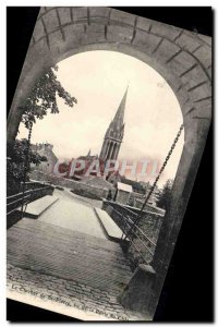 Old Postcard Caen The bell tower of St. Peter saw the door of the castle