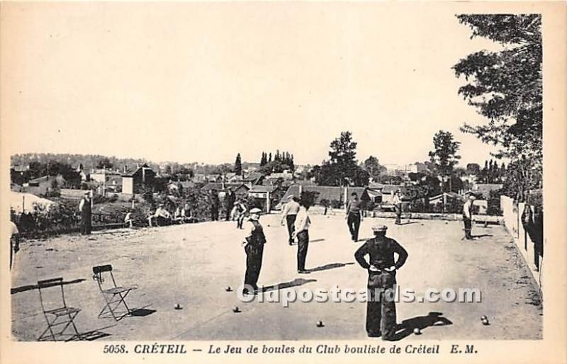 Le Jeu de boules du Club bouliste de Creteil Lawn Bowling Unused 