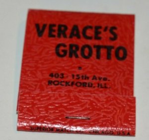 Verace's Grotto Rockford Illinois 20 Strike Red Matchbook