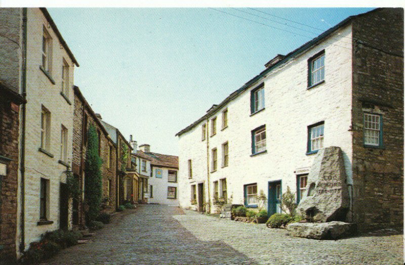 Cumbria Postcard - Adam Sedgwick Memorial and Main Street - Dent - Ref 8175A