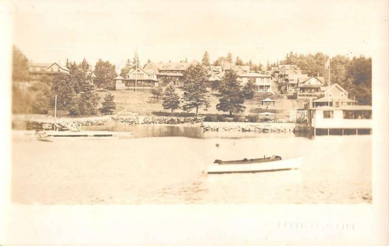 Bayville Maine Waterfront View Of Residents Real Photo Antique Postcard K11893